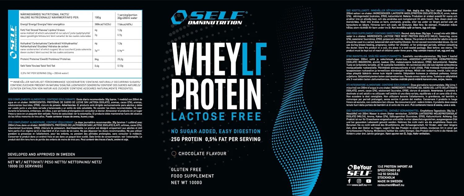 Whey LF Protein Lactose Free SELF Omninutrition 1000g webstore