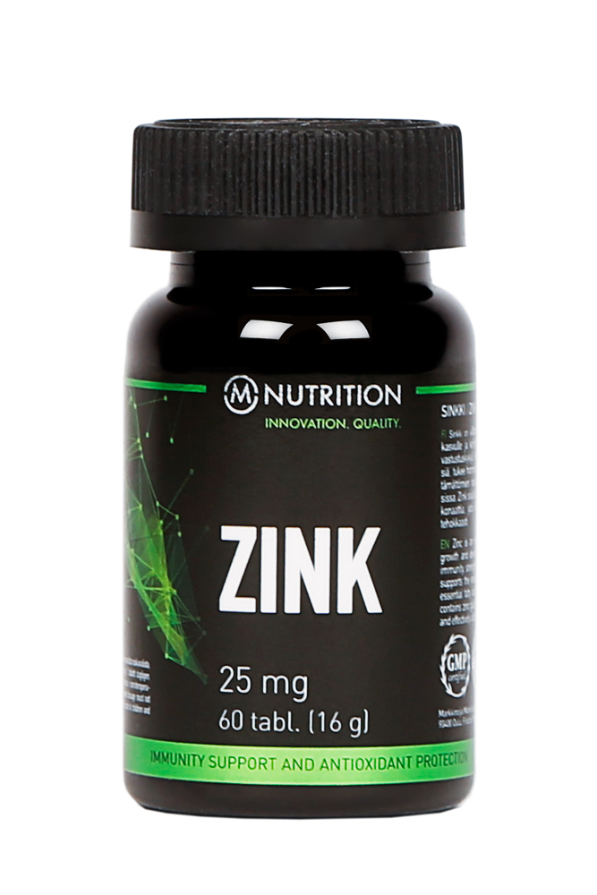 MNutrition Zink gluconate 25mg sinkki 60 tablettia verkkokauppa