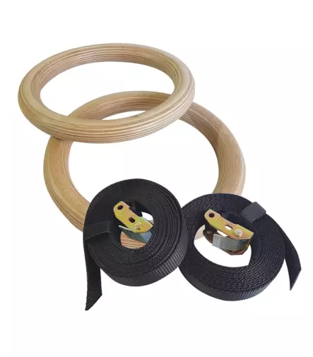 Sveltus Wooden Gym Rings voimistelurenkaat - Kahvat, pehmusteet ja muut välineet - 10754 - 1