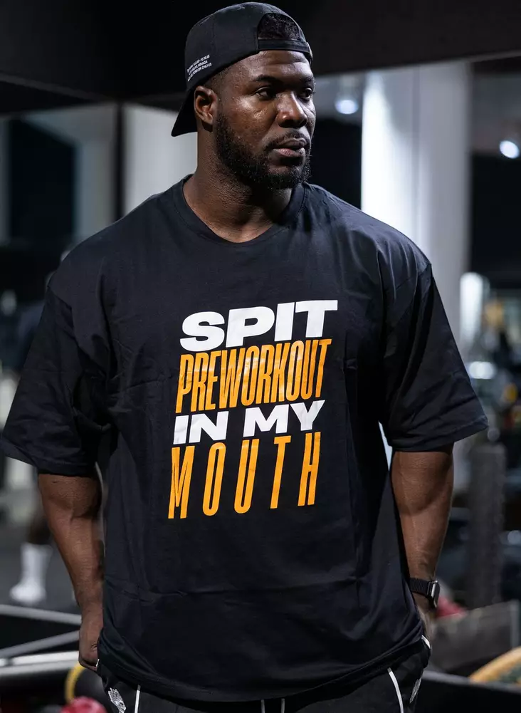 Attitude Gym Wear SPIT PREWORKOUT IN MY MOUT t-paita - Miesten yläosat - 11365 - 1